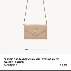 BEAUTIFUL YSL PURSE perfect condition. box/ duster included no stains scratches